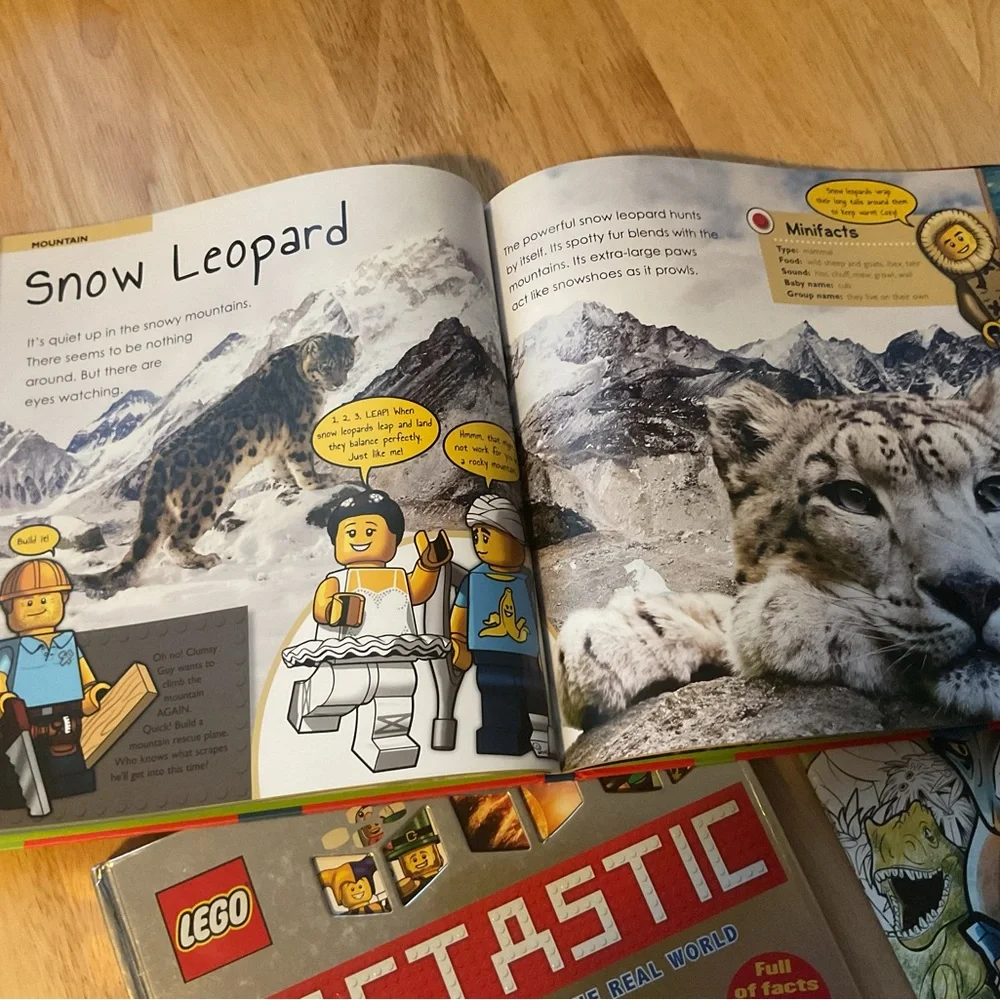Lego Adventure Book Lot x3 Big Book of Animals Factastic Jurassic World Dino